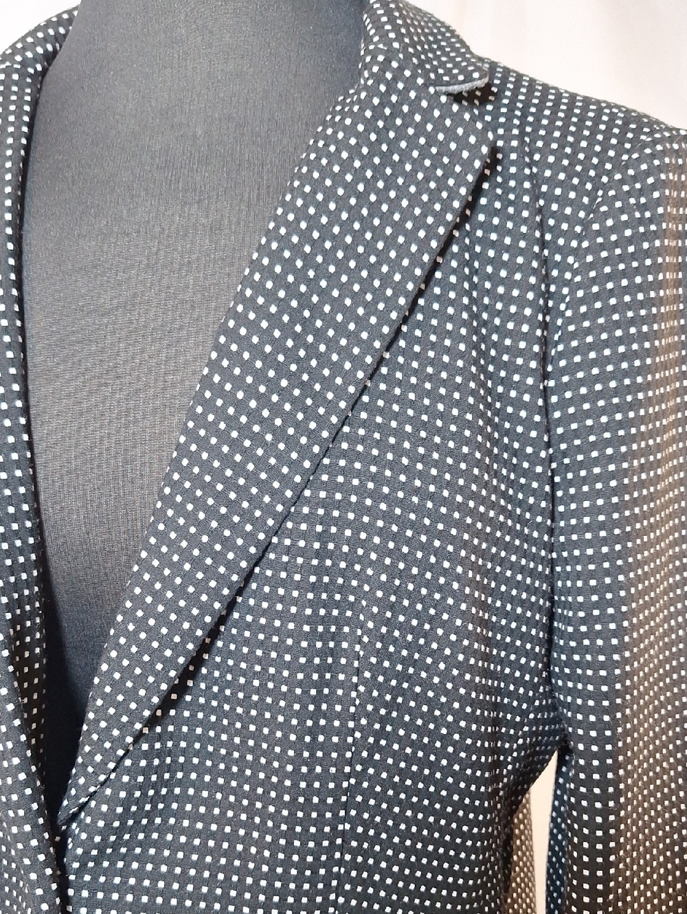 Black Polka Dot Blazer By Tahari Size 12